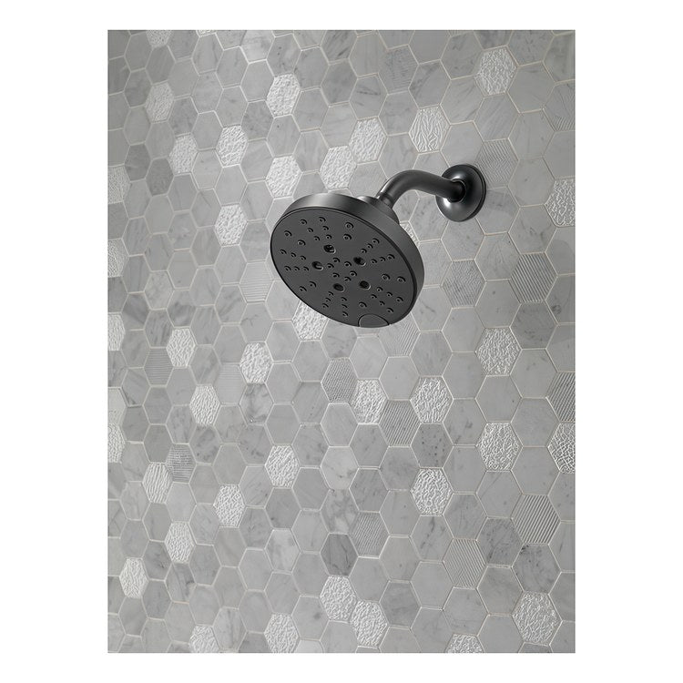 Shower Arm Universal Showering Components Matte Black 5-3/4 Inch Brass Wall Mount - Image 2