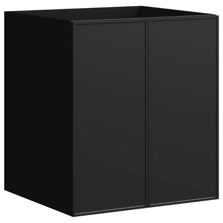 Freestanding Vanity Natick 24 Inch Center Bowl Black Satin 2 Doors Thin Line Shaker