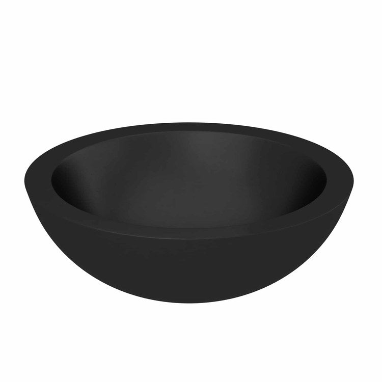 Lavatory Sink Native Stone Morro Vessel 17 Inch Round Charcoal
