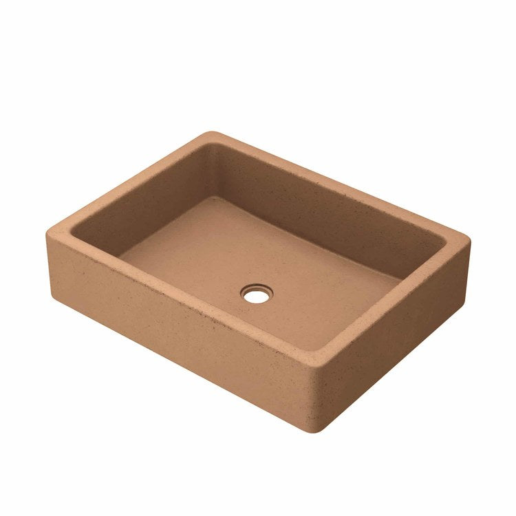 Lavatory Sink Native Stone Nipomo 19-1/2 Inch Rectangle Terra Cotta