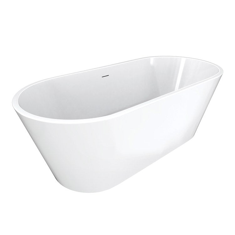 Freestanding Tub Chorale 67 x 31 Inch Soaker White with White Skirt Center Drain Oval - Image 2