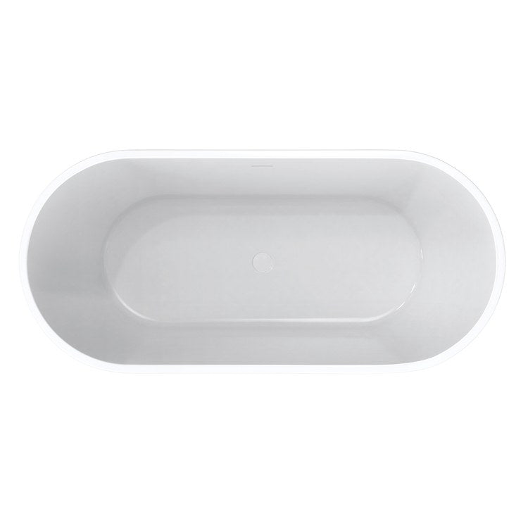 Freestanding Tub Chorale 67 x 31 Inch Soaker White with Black Skirt Center Drain Oval - Image 3