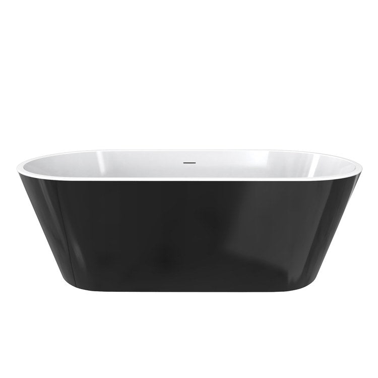 Freestanding Tub Chorale 67 x 31 Inch Soaker White with Black Skirt Center Drain Oval - Image 1