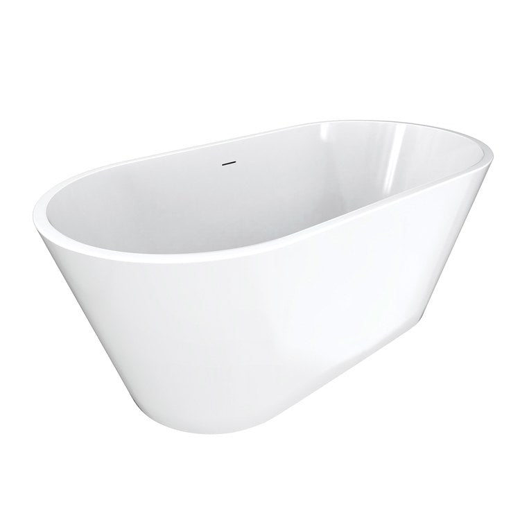 Freestanding Tub Chorale 60 x 30 Inch Soaker White with White Skirt Center Drain Oval - Image 2