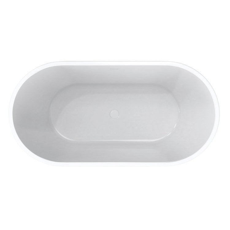 Freestanding Tub Chorale 60 x 30 Inch Soaker White with Black Skirt Center Drain Oval - Image 3