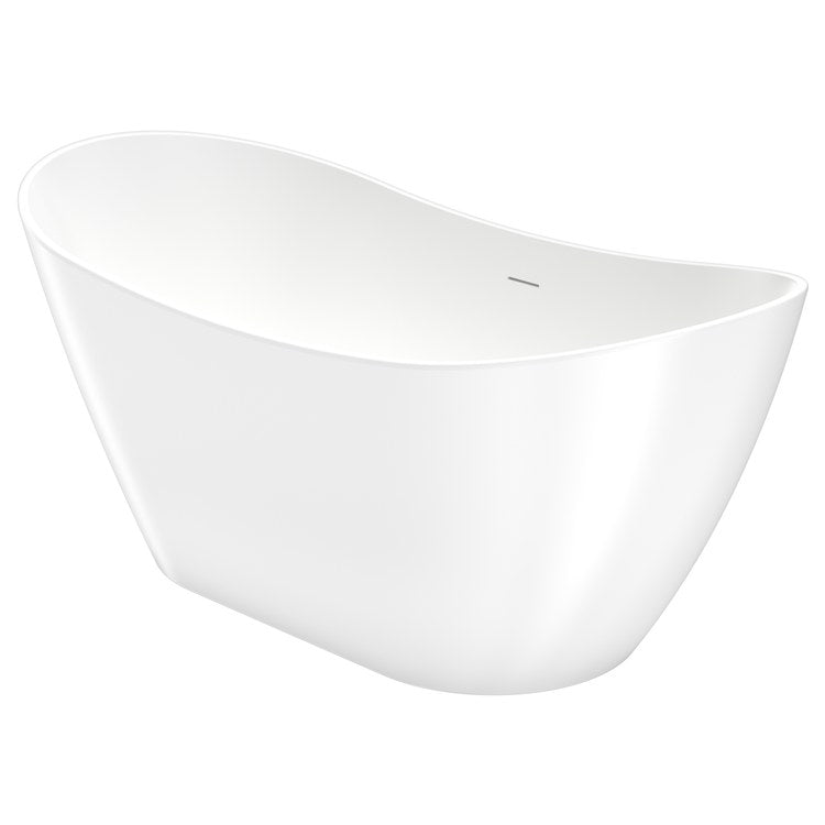 Freestanding Tub Mirella 60 x 29 Inch Soaker White Center Drain Oval - Image 2