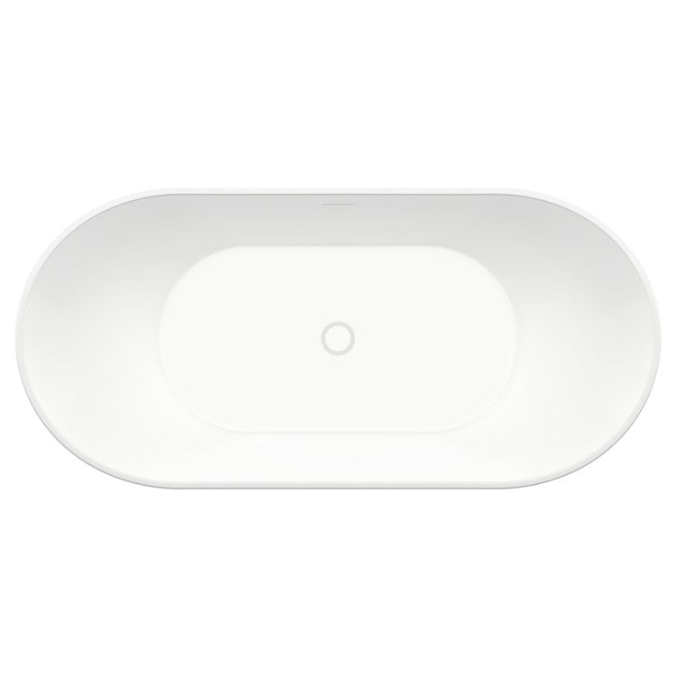 Freestanding Tub Mirella 60 x 29 Inch Soaker White Center Drain Oval - Image 3