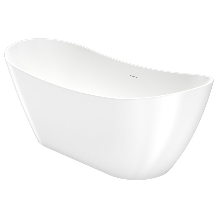 Freestanding Tub Mirella 67 x 29 Inch Soaker White Center Drain Oval - Image 2