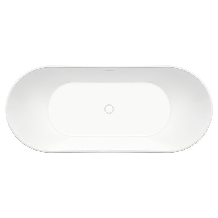 Freestanding Tub Mirella 67 x 29 Inch Soaker White Center Drain Oval - Image 3