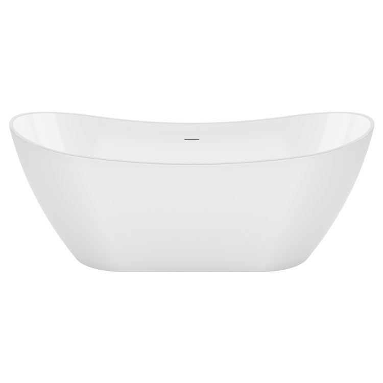 Freestanding Tub Mirella 67 x 29 Inch Soaker White Center Drain Oval - Image 1