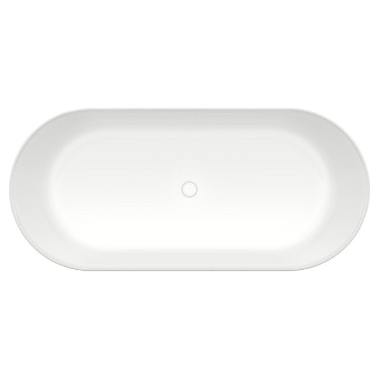 Freestanding Tub Malibra 67 x 30 Inch Soaker White Center Drain Oval - Image 3