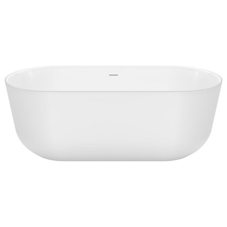 Freestanding Tub Malibra 67 x 30 Inch Soaker White Center Drain Oval - Image 1