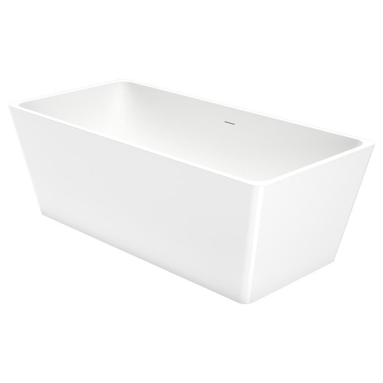 Freestanding Tub Nota 67 x 31 Inch Soaker White Center Drain Rectangle - Image 2