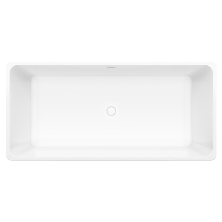 Freestanding Tub Nota 67 x 31 Inch Soaker White Center Drain Rectangle - Image 3