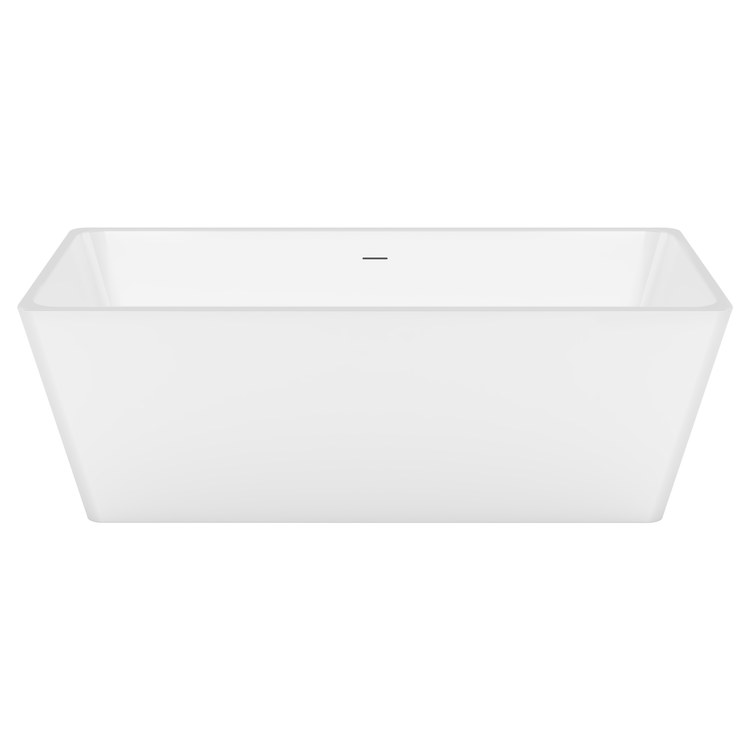 Freestanding Tub Nota 67 x 31 Inch Soaker White Center Drain Rectangle - Image 1