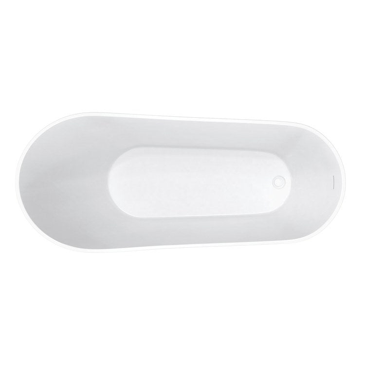 Freestanding Tub Sinfoni 67 x 29 Inch Soaker White End Drain Oval - Image 3