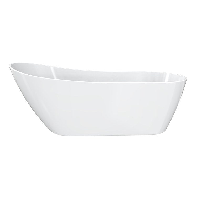 Freestanding Tub Sinfoni 67 x 29 Inch Soaker White End Drain Oval - Image 1