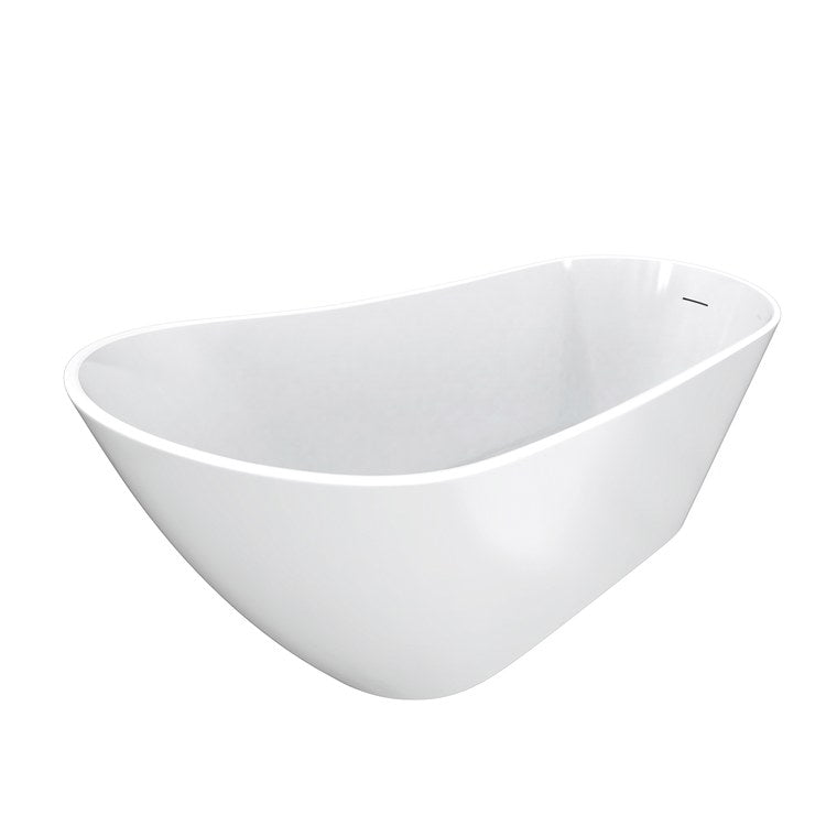 Freestanding Tub Sinfoni 59 x 28 Inch Soaker White End Drain Oval - Image 2