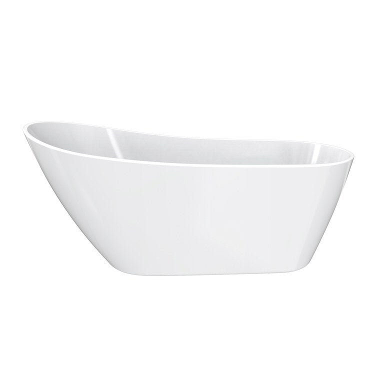 Freestanding Tub Sinfoni 59 x 28 Inch Soaker White End Drain Oval - Image 1