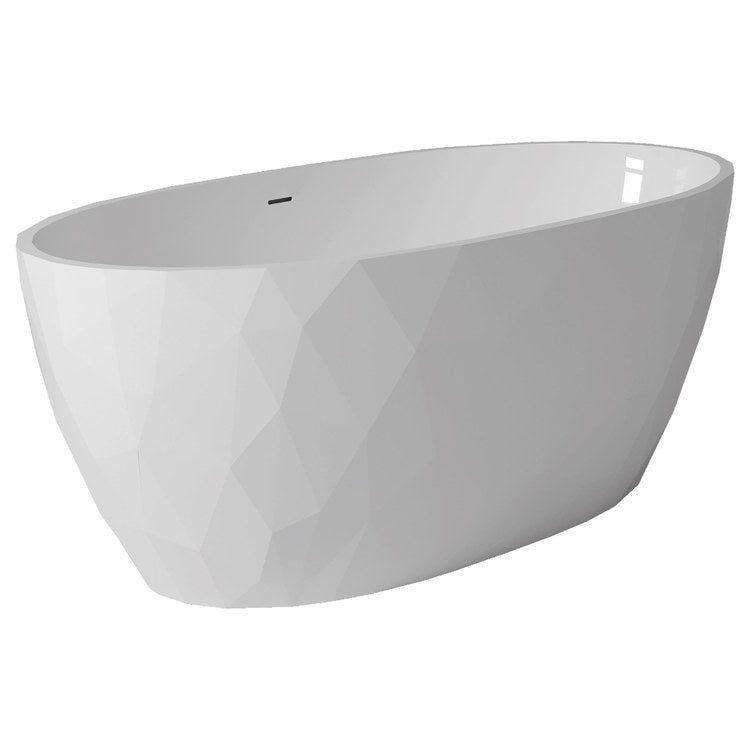 Freestanding Tub Fura 67 x 32 Inch Soaker White Center Drain Oval - Image 2