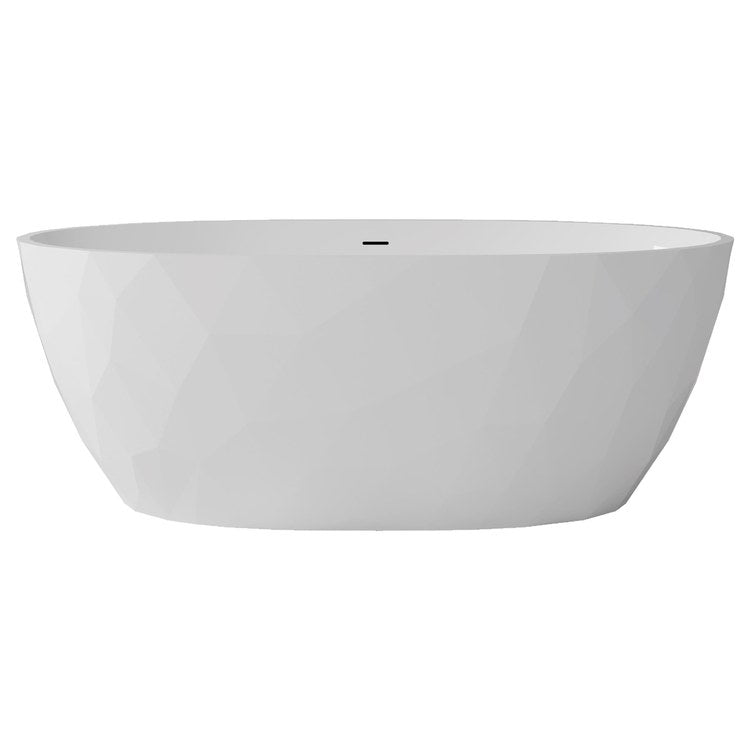 Freestanding Tub Fura 67 x 32 Inch Soaker White Center Drain Oval - Image 1