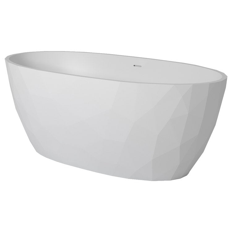 Freestanding Tub Fura 67 x 32 Inch Soaker Matte White Center Drain Oval - Image 2