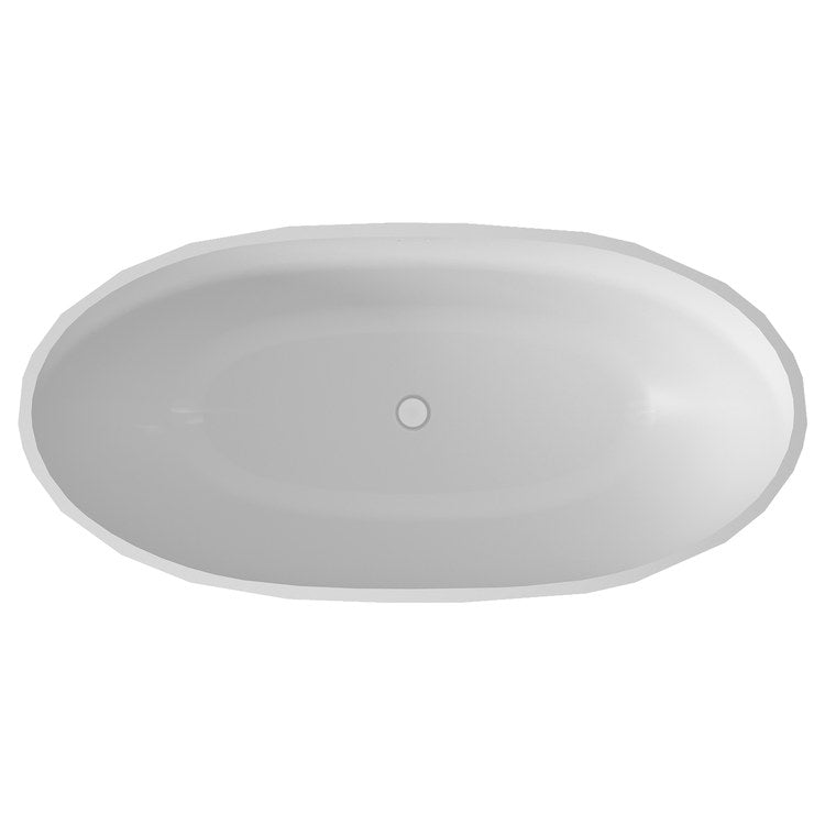 Freestanding Tub Fura 67 x 32 Inch Soaker Matte White Center Drain Oval - Image 3