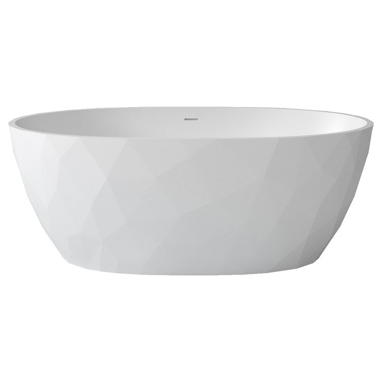 Freestanding Tub Fura 67 x 32 Inch Soaker Matte White Center Drain Oval - Image 1