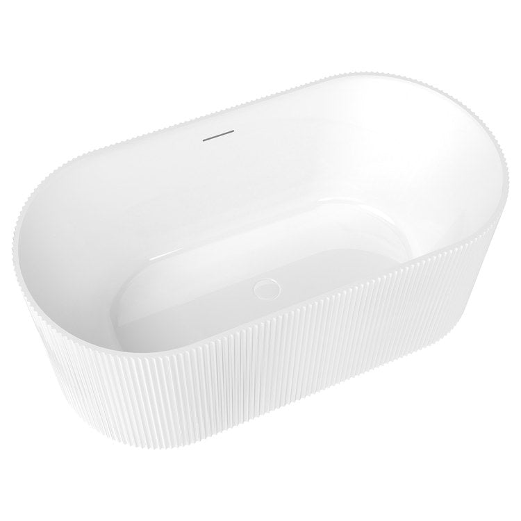 Freestanding Tub Tori 59 x 32 Inch Soaker White Center Drain Oval - Image 2
