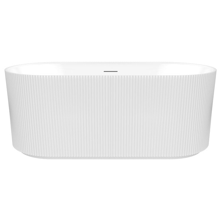 Freestanding Tub Tori 59 x 32 Inch Soaker White Center Drain Oval - Image 1