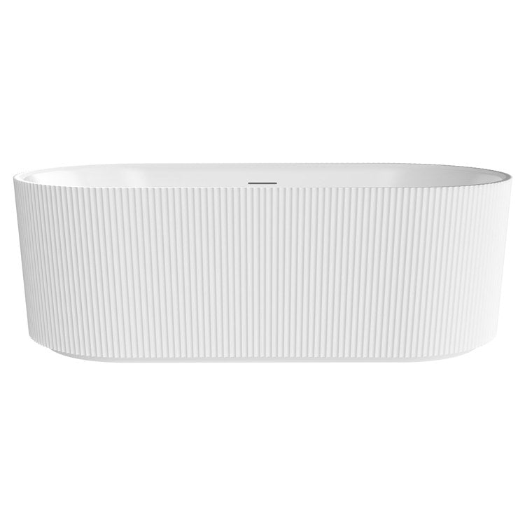 Freestanding Tub Tori 67 x 32 Inch Soaker White Center Drain Oval - Image 1