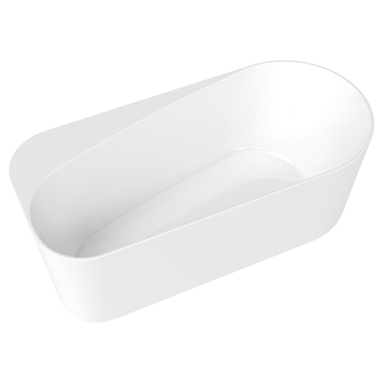 Freestanding Tub Kuja 67 x 32 Inch Soaker White End Drain Oval - Image 2