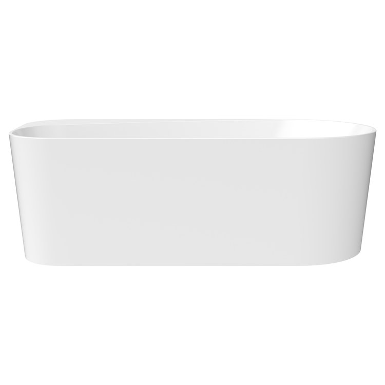 Freestanding Tub Kuja 67 x 32 Inch Soaker White End Drain Oval - Image 1