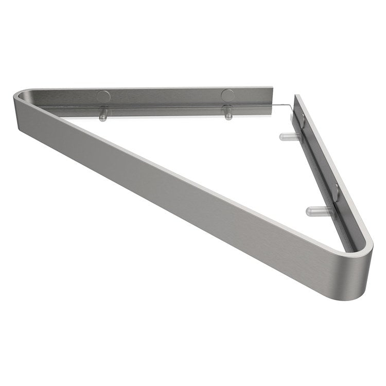 Shower Basket Odile Suite Corner Shelf with Clear Glass Brushed Chrome 9.5 x 9.5 Inch Glass/Aluminum Wall Mount
