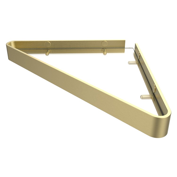 Shower Basket Odile Suite Corner Shelf with Clear Glass Brushed Gold 9.5 x 9.5 Inch Glass/Aluminum Wall Mount - Image 1