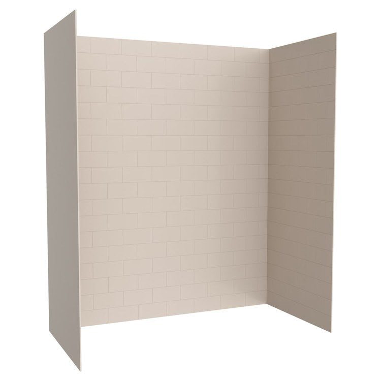 Shower Wall Kit 3 Piece Metro Subway Tile 30 x 62 x 72 Inch Tahiti White Swanstone - Image 2