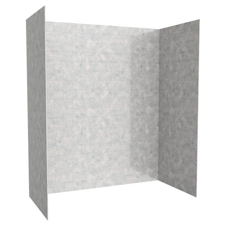 Shower Wall Kit 3 Piece Metro Subway Tile 30 x 62 x 72 Inch Ice Swanstone - Image 2