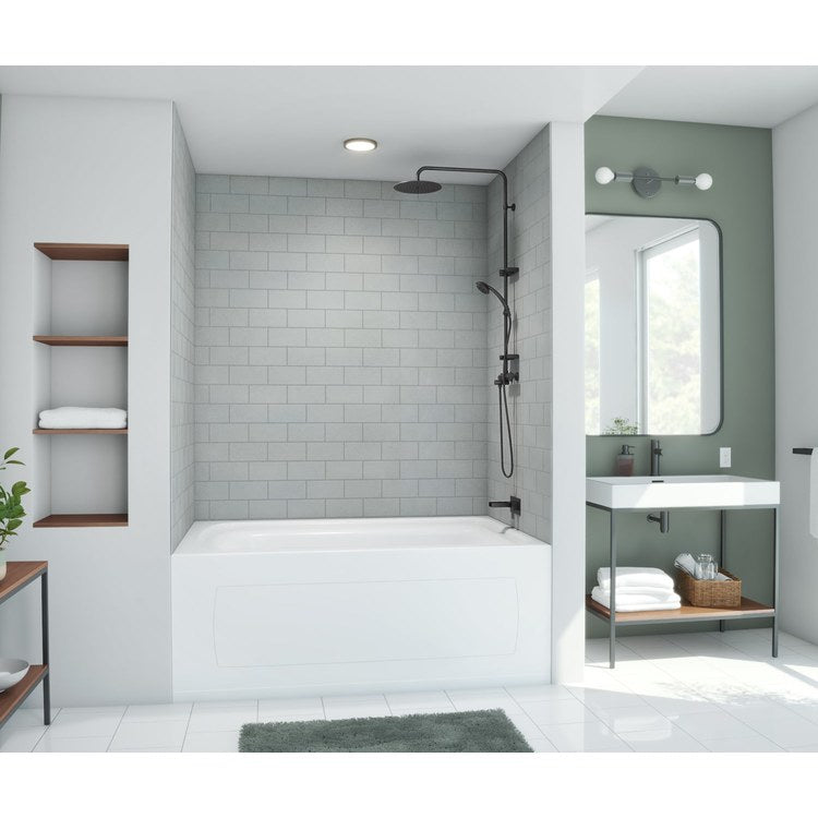 Shower Wall Kit 3 Piece Metro Subway Tile 30 x 62 x 72 Inch Ash Gray Swanstone - Image 3