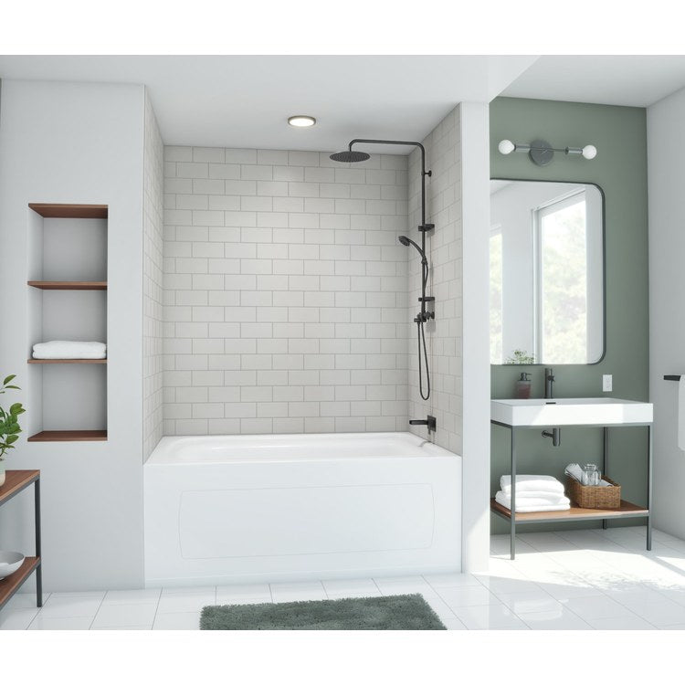 Shower Wall Kit 3 Piece Metro Subway Tile 30 x 62 x 72 Inch Birch Swanstone - Image 3