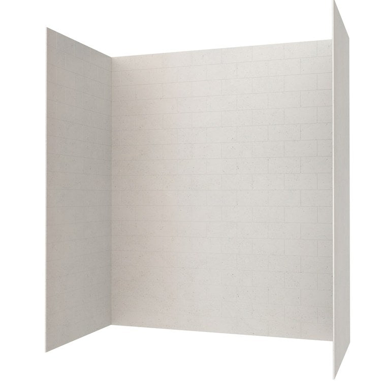 Shower Wall Kit 3 Piece Metro Subway Tile 30 x 62 x 72 Inch Birch Swanstone - Image 1