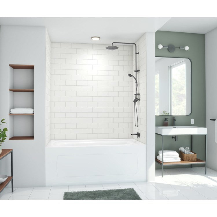 Shower Wall Kit 3 Piece Metro Subway Tile 36 x 36 x 72 Inch White Swanstone - Image 3