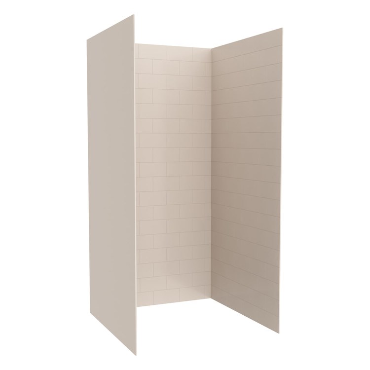 Shower Wall Kit 3 Piece Metro Subway Tile 36 x 36 x 72 Inch Tahiti White Swanstone - Image 2