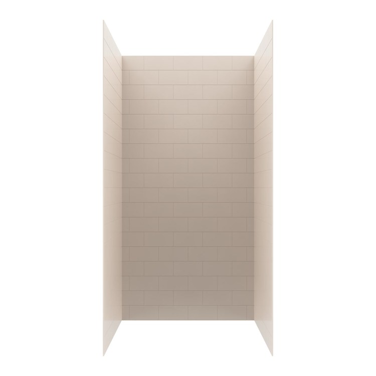 Shower Wall Kit 3 Piece Metro Subway Tile 36 x 36 x 72 Inch Tahiti White Swanstone - Image 1