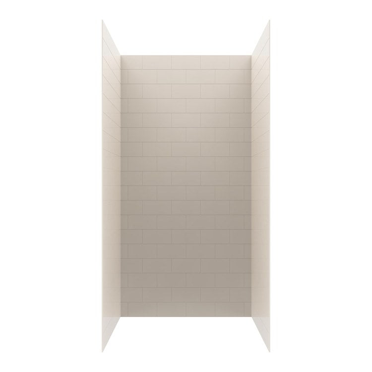 Shower Wall Kit 3 Piece Metro Subway Tile 36 x 36 x 72 Inch Bisque Swanstone - Image 1