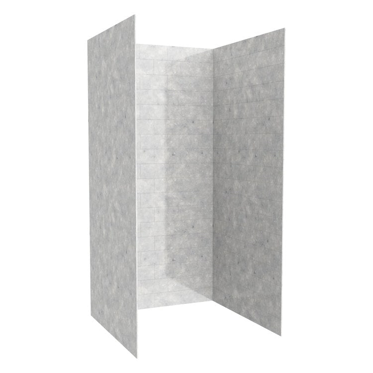 Shower Wall Kit 3 Piece Metro Subway Tile 36 x 36 x 72 Inch Ice Swanstone - Image 2