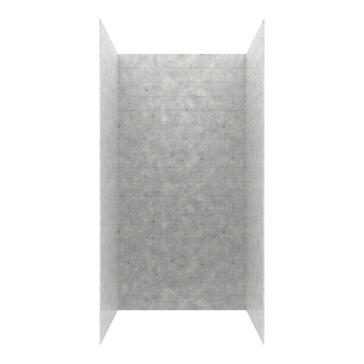 Shower Wall Kit 3 Piece Metro Subway Tile 36 x 36 x 72 Inch Ice Swanstone - Image 1