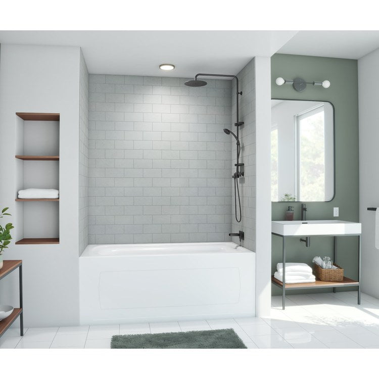 Shower Wall Kit 3 Piece Metro Subway Tile 36 x 36 x 72 Inch Ash Gray Swanstone - Image 3