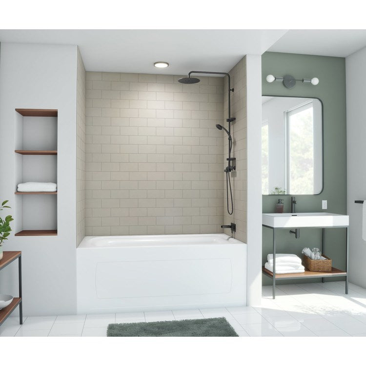 Shower Wall Kit 3 Piece Metro Subway Tile 36 x 36 x 72 Inch Limestone Swanstone - Image 3