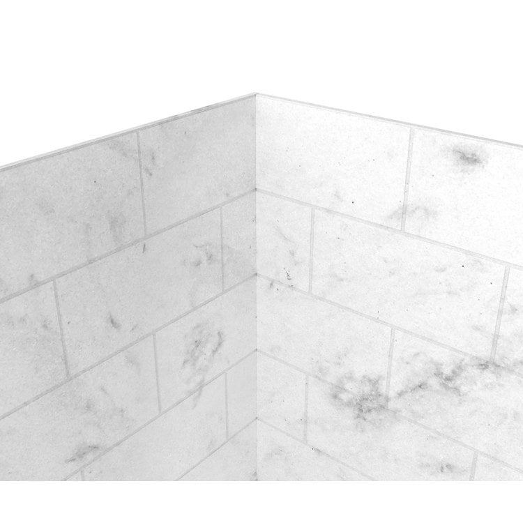 Shower Wall Kit 3 Piece Metro Subway Tile 36 x 36 x 72 Inch Carrara Swanstone - Image 2