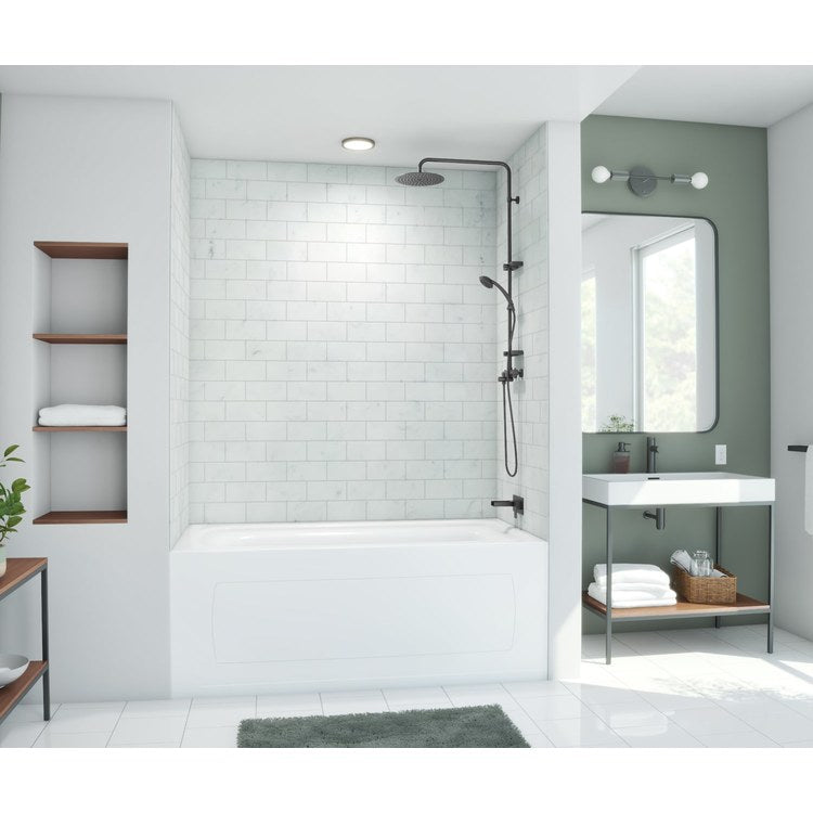 Shower Wall Kit 3 Piece Metro Subway Tile 36 x 36 x 72 Inch Carrara Swanstone - Image 3